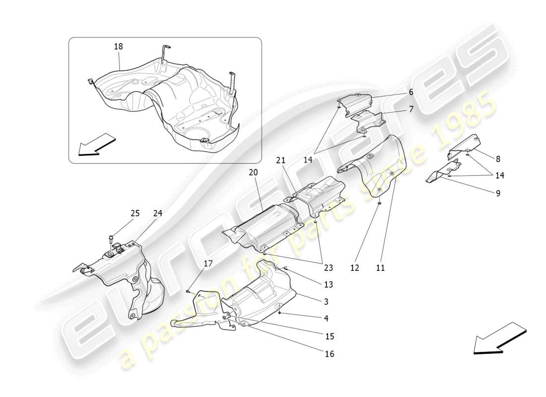 maserati ghibli fragment (2022) wärmedämmplatten teilediagramm