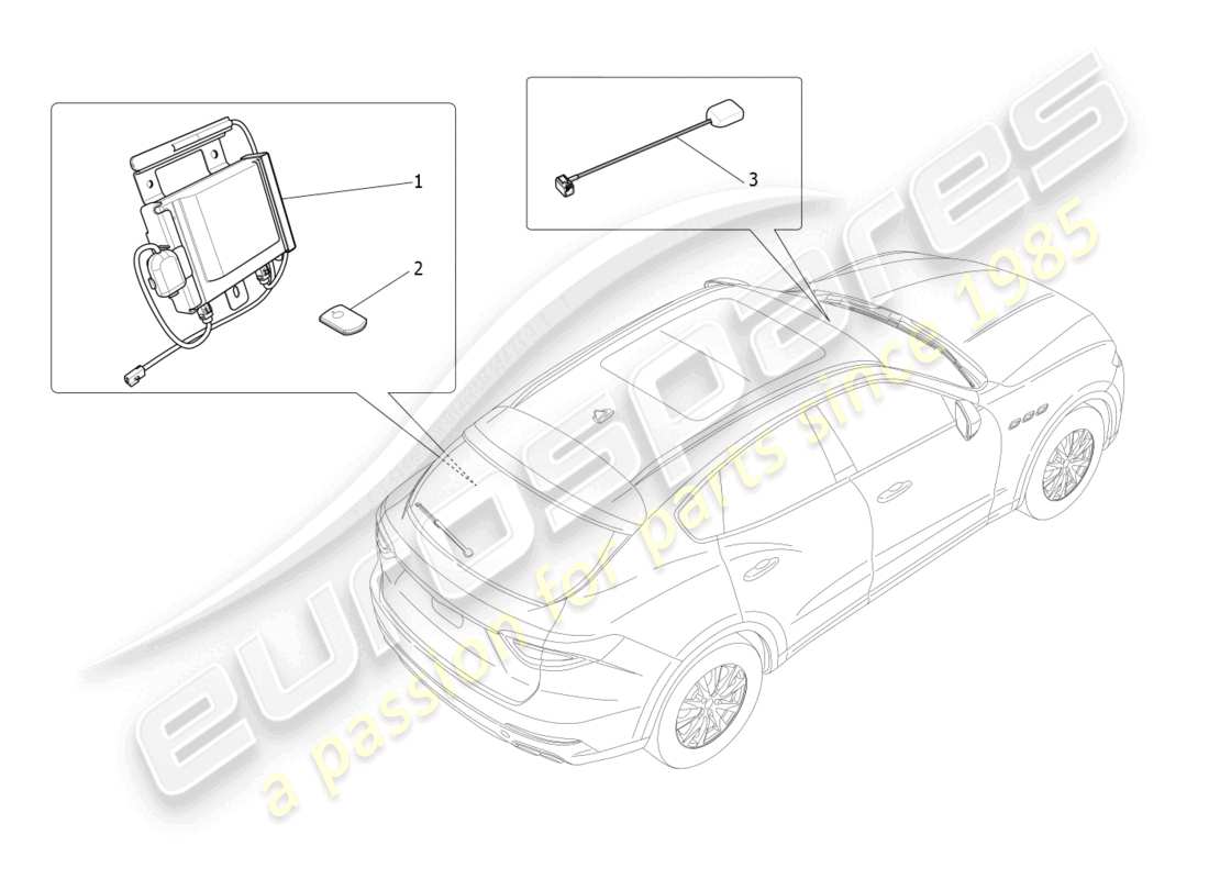 maserati levante modena s (2022) alarm- und wegfahrsperrensystem teilediagramm