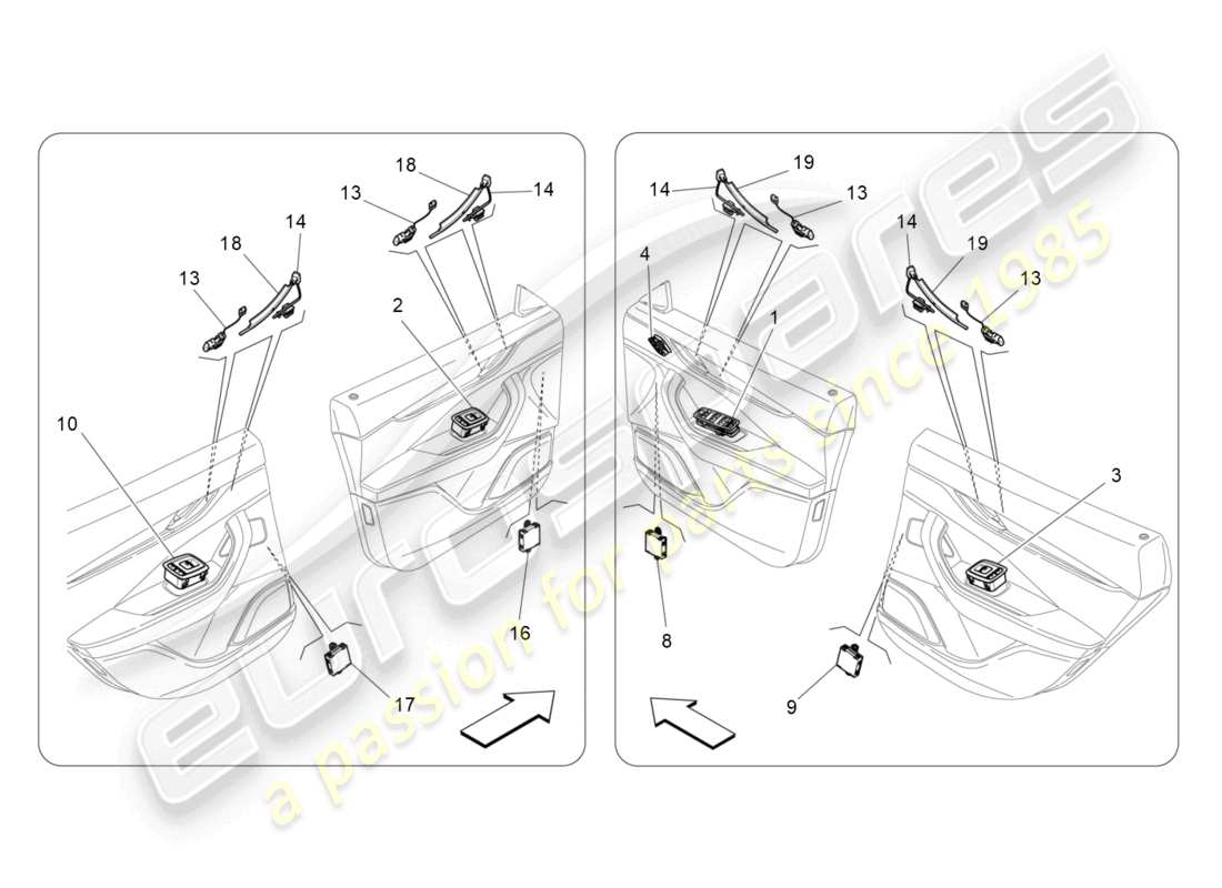 maserati levante zenga (2020) türgeräte ersatzteildiagramm