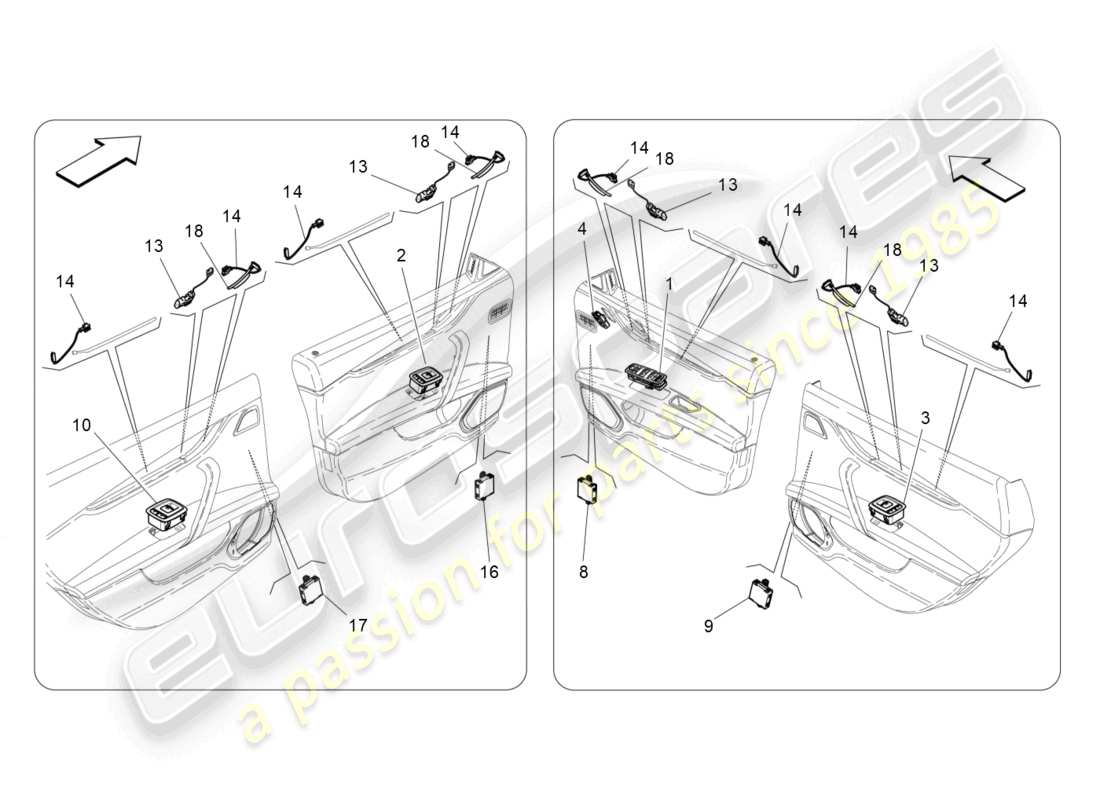 maserati quattroporte (2018) türgeräte ersatzteildiagramm