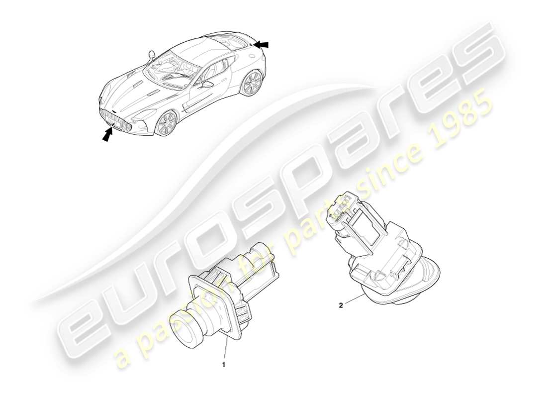 aston martin one-77 (2011) teilediagramm für einparkhilfesensoren