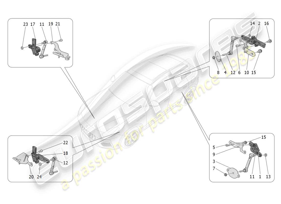 maserati grecale trofeo (2023) beleuchtungssystemsteuerung teilediagramm