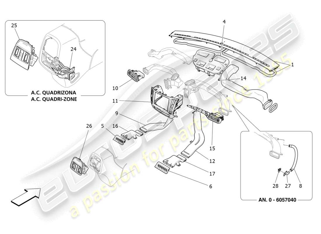 maserati levante modena (2022) klimaanlage: diffusion teilediagramm