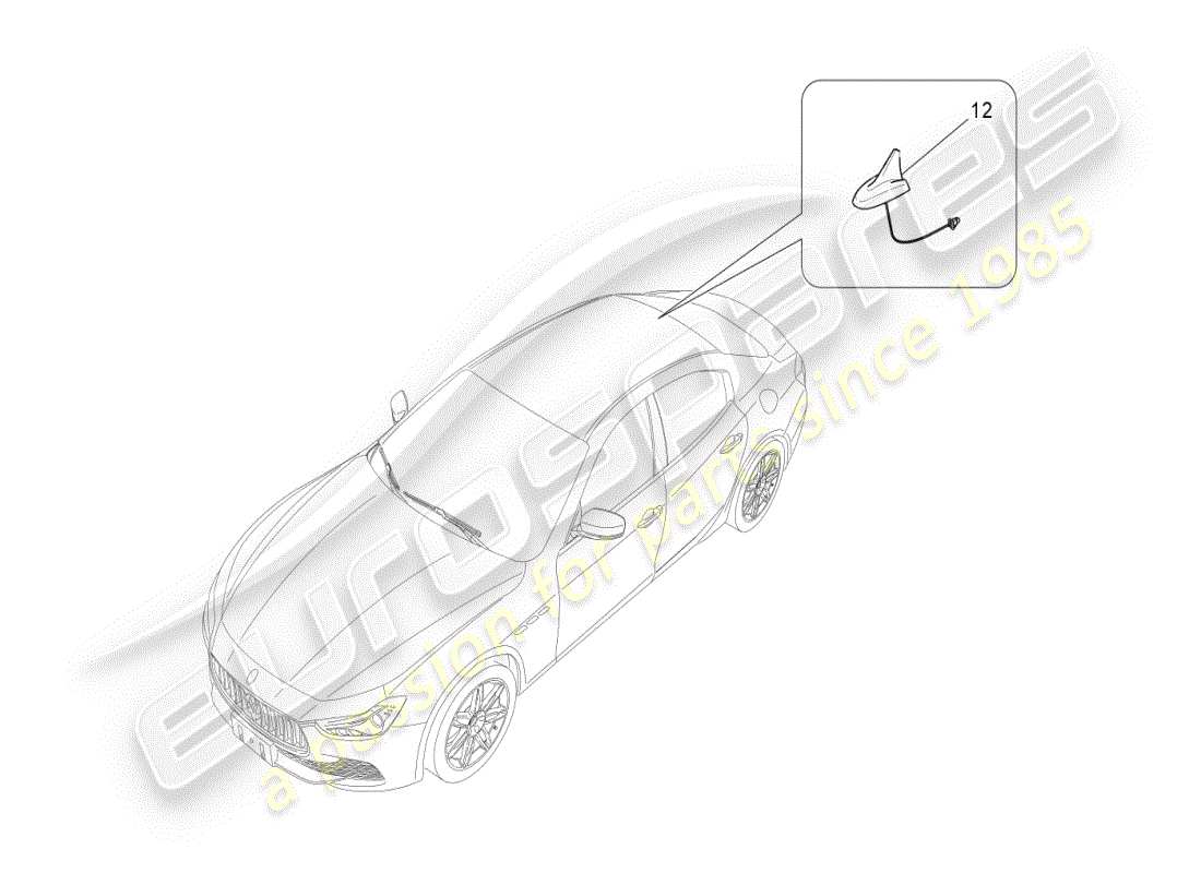maserati ghibli (2019) empfangs- und verbindungssystem teilediagramm