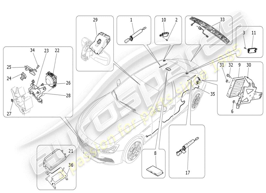 maserati ghibli (2019) it-system-teilediagramm