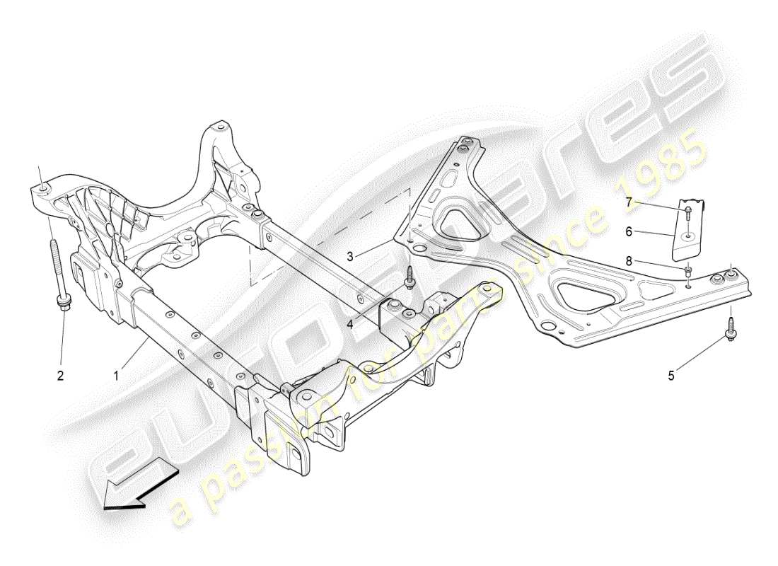 maserati ghibli (2021) vorderes untergestell teilediagramm