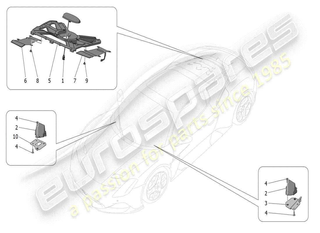 maserati mc20 (2024) empfangs- und verbindungssystem teilediagramm