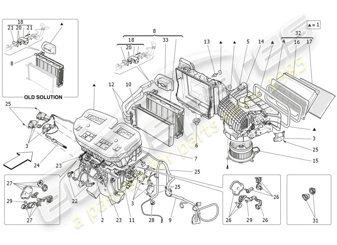 maserati levante modena (2022) klimaanlage: armaturenbrettgeräte ersatzteildiagramm