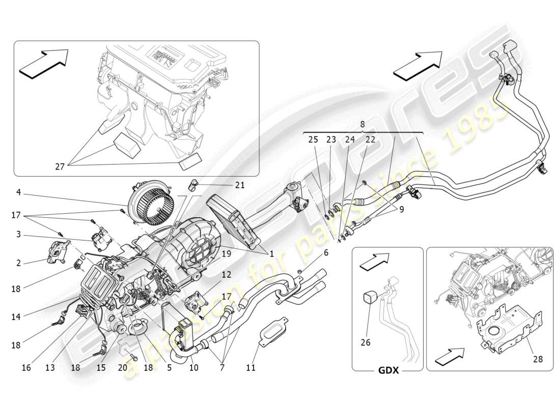 maserati levante zenga (2020) klimaanlage: tunnelgeräte ersatzteildiagramm