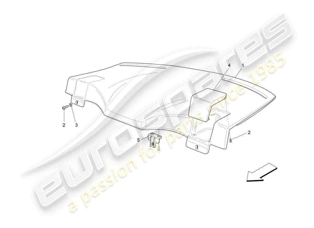 maserati granturismo mc stradale (2011) hintere hauablage ersatzteildiagramm