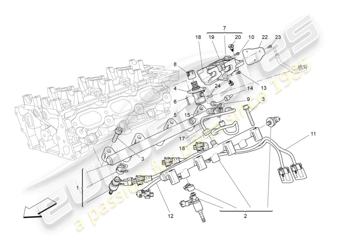 maserati levante modena (2022) kraftstoffpumpen und anschlussleitungen ersatzteildiagramm