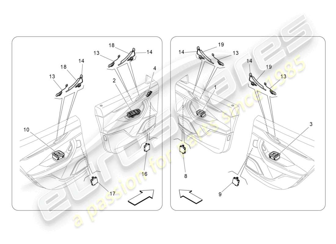 maserati levante zenga (2020) türgeräte ersatzteildiagramm