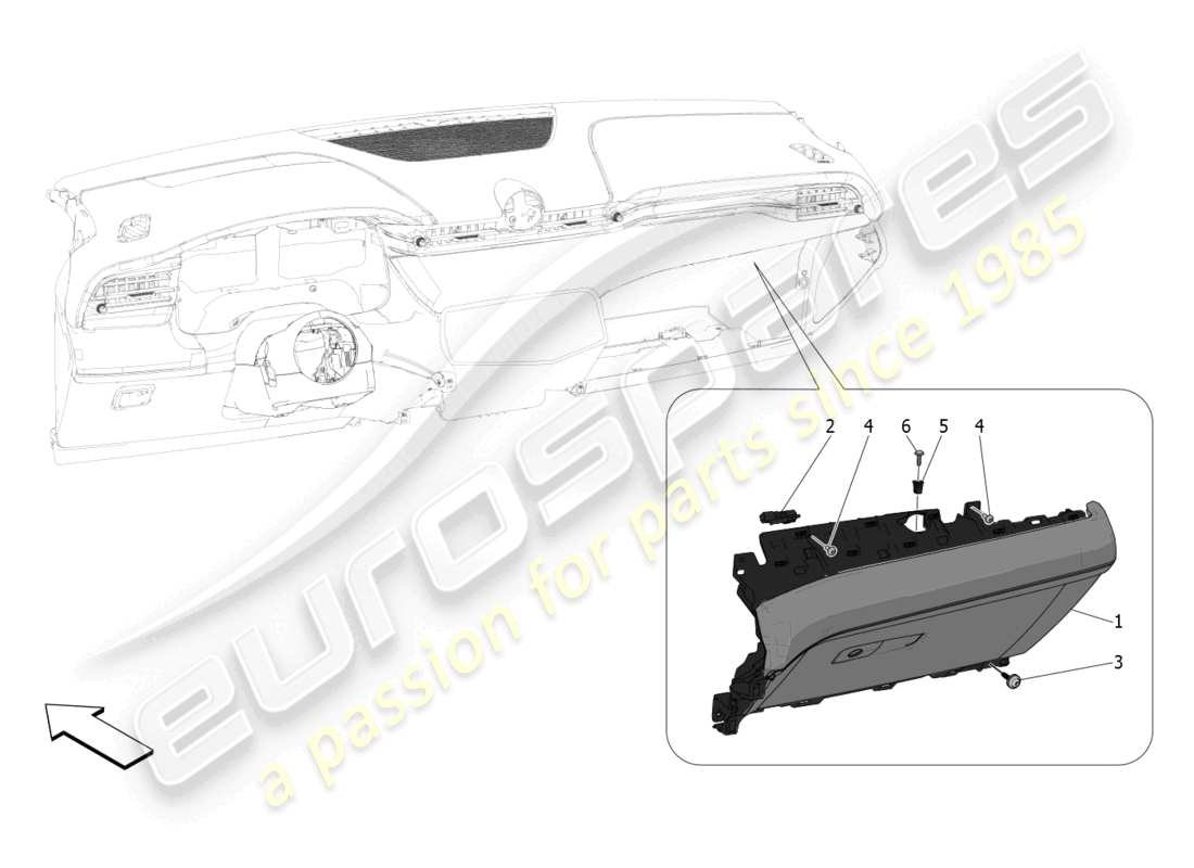 maserati grecale trofeo (2023) handschuhfächer ersatzteildiagramm