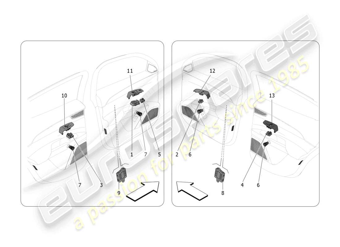 maserati grecale trofeo (2023) türgeräte ersatzteildiagramm