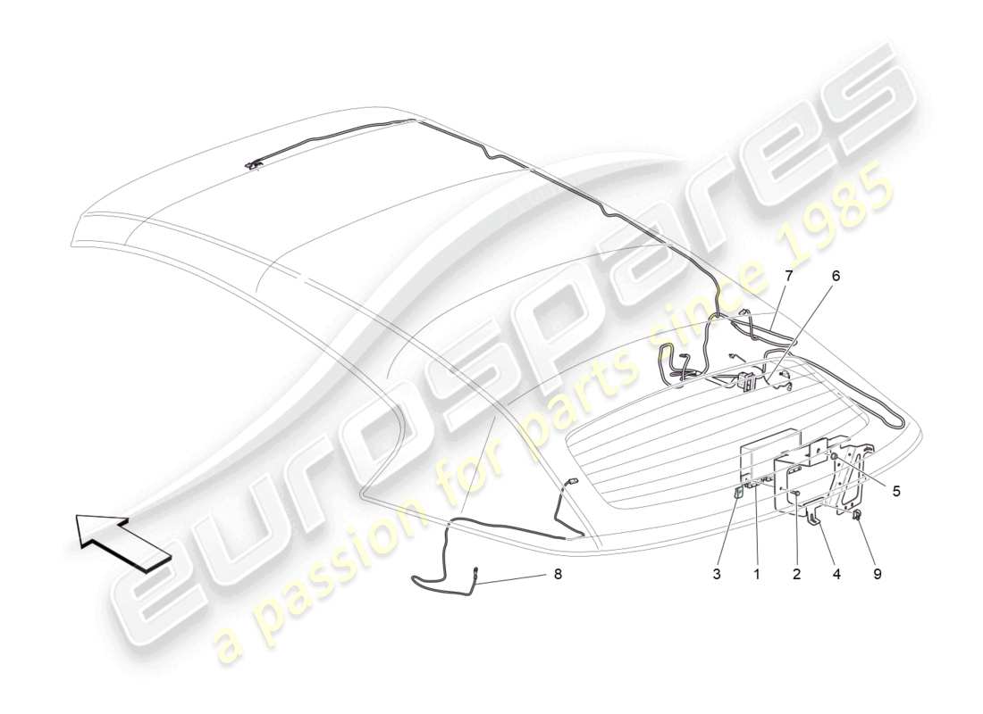 maserati grancabrio mc (2013) elektrische abdeckung: diagramm der elektronischen steuerteile