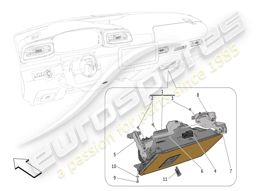 maserati mc20 (2024) handschuhfächer ersatzteildiagramm