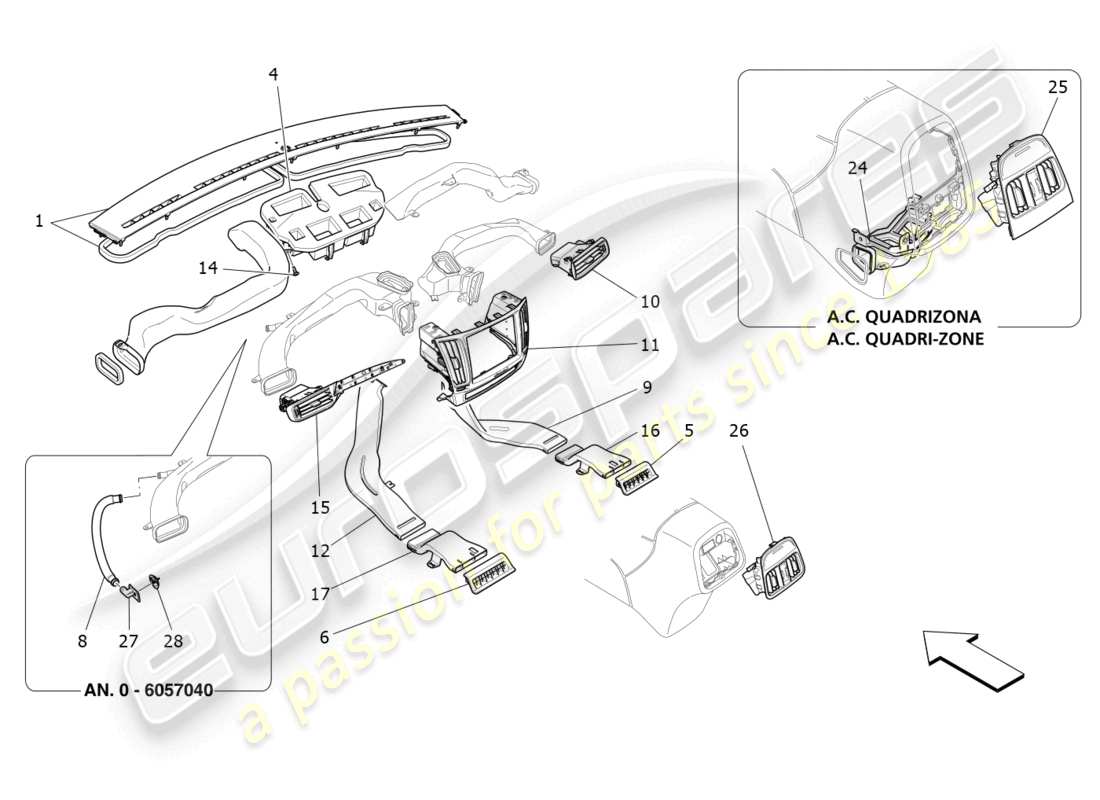 maserati levante (2019) klimaanlage: diffusion teilediagramm