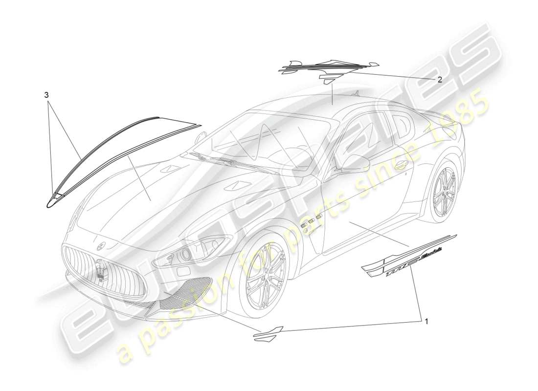 maserati granturismo mc stradale (2012) schilde, verkleidungen und abdeckplatten ersatzteildiagramm