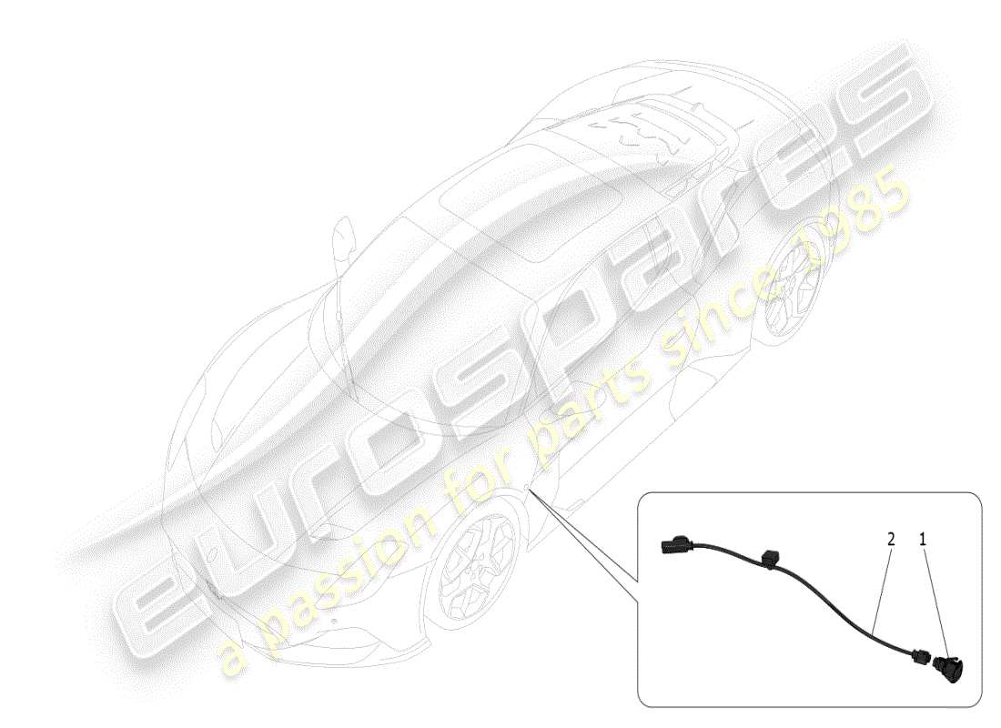 maserati mc20 (2024) seitenlichtcluster teilediagramm