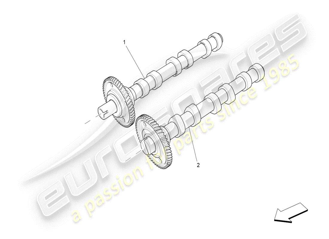 maserati ghibli (2021) rh zylinderkopf nockenwellen ersatzteildiagramm