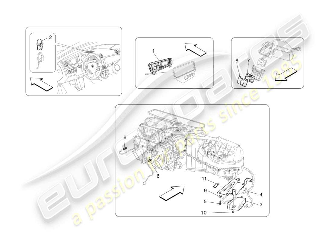 maserati granturismo mc stradale (2012) klimaanlage: elektronische steuerung ersatzteildiagramm