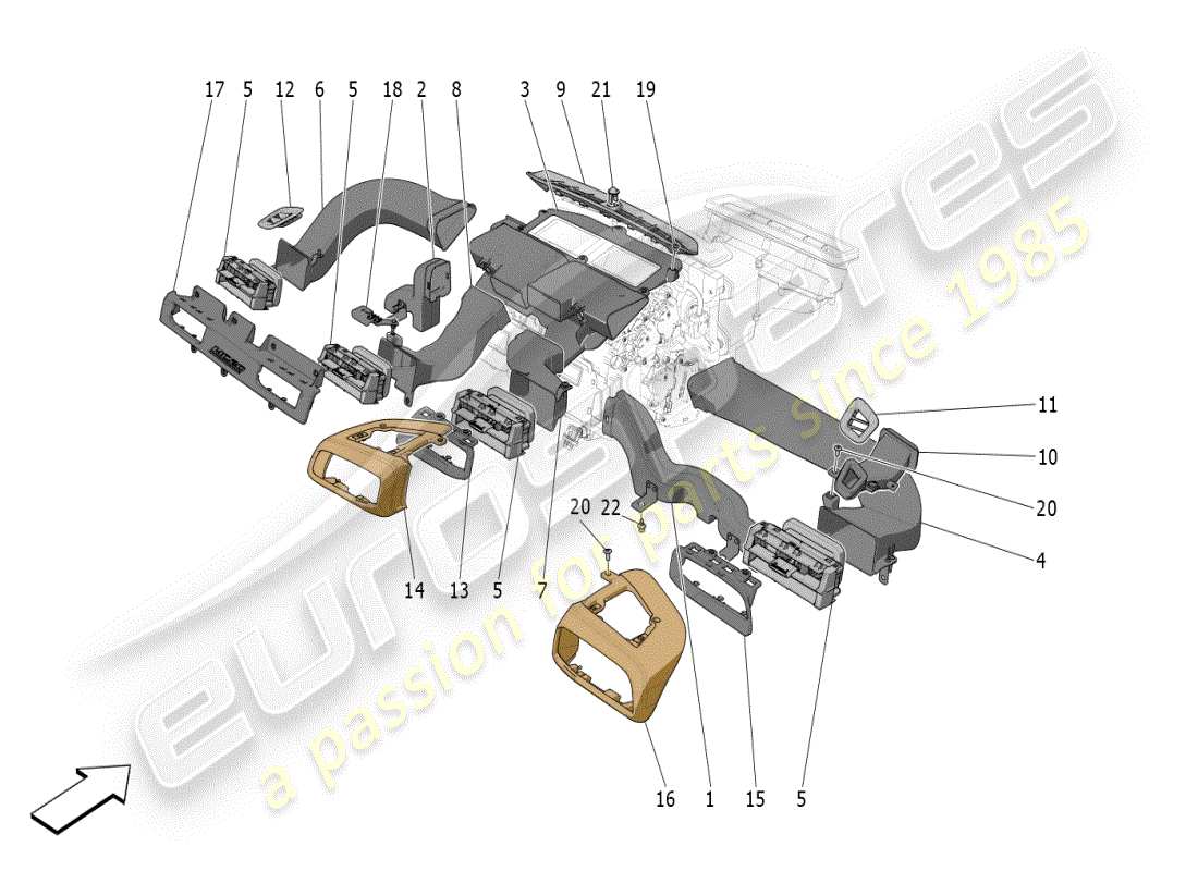 maserati mc20 (2024) klimaanlage: diffusion teilediagramm