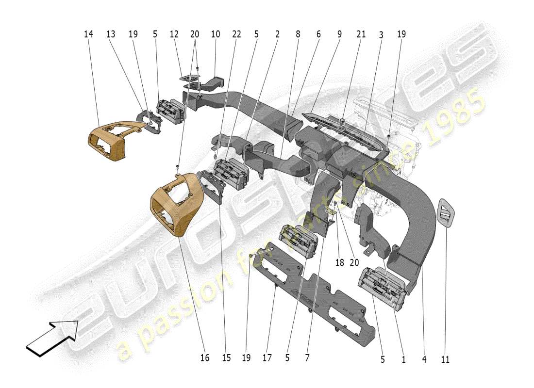 maserati mc20 (2024) klimaanlage: diffusion teilediagramm