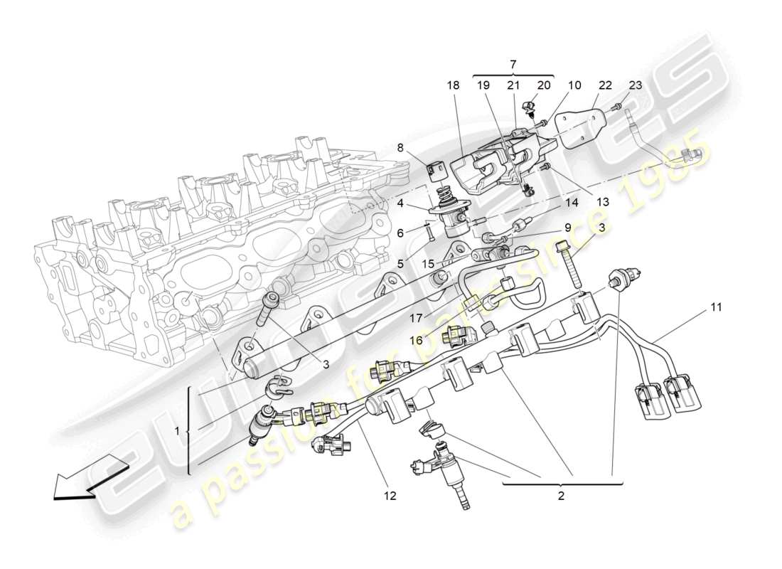 maserati ghibli (2017) kraftstoffpumpen und anschlussleitungen ersatzteildiagramm