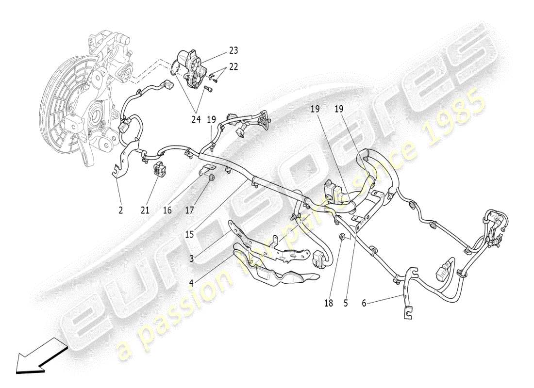 maserati ghibli (2021) parkbremse ersatzteildiagramm