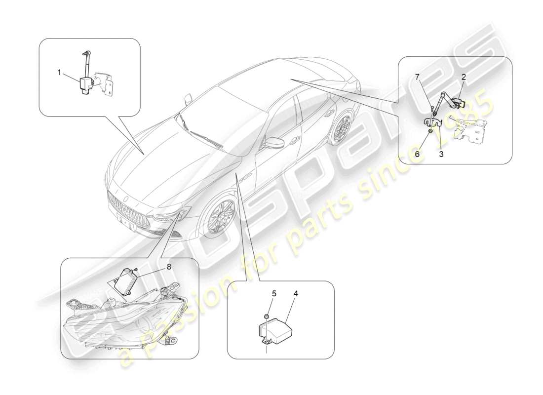 maserati ghibli (2016) beleuchtungssystemsteuerung teilediagramm