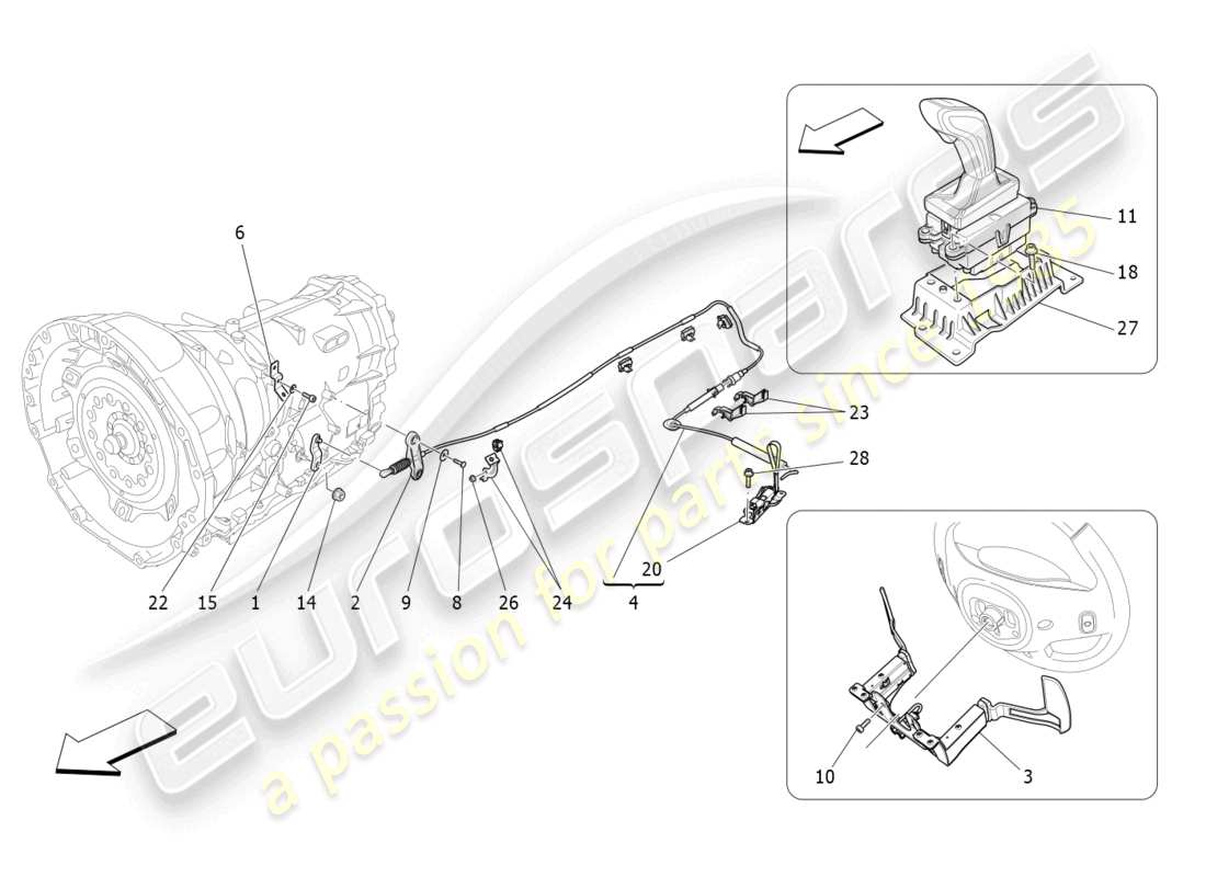 maserati levante trofeo (2020) fahrersteuerung für automatikgetriebe ersatzteildiagramm