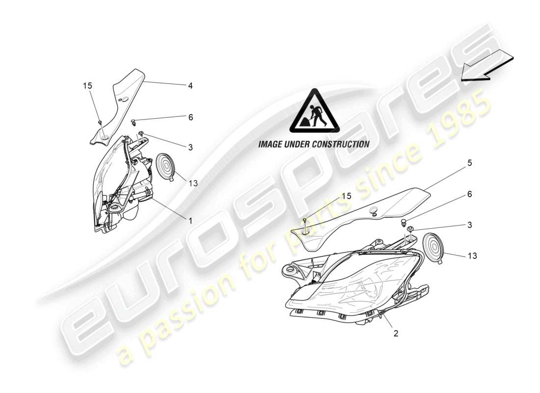 maserati quattroporte (2018) scheinwerfergruppe ersatzteildiagramm