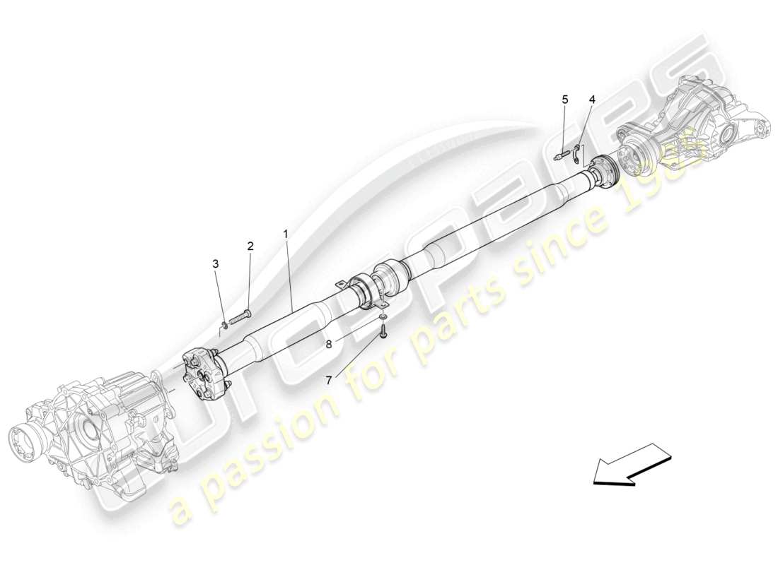 maserati levante trofeo (2020) getriebewelle teilediagramm