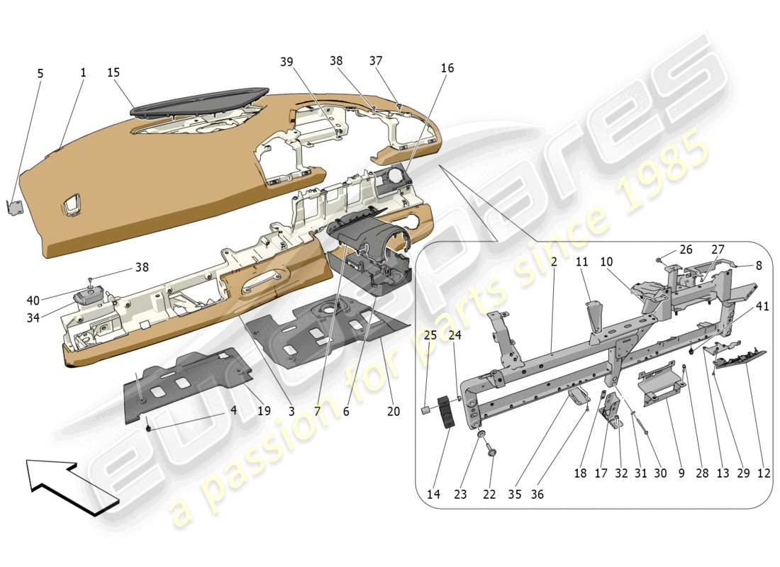 maserati mc20 cielo (2023) armaturenbretteinheit teilediagramm
