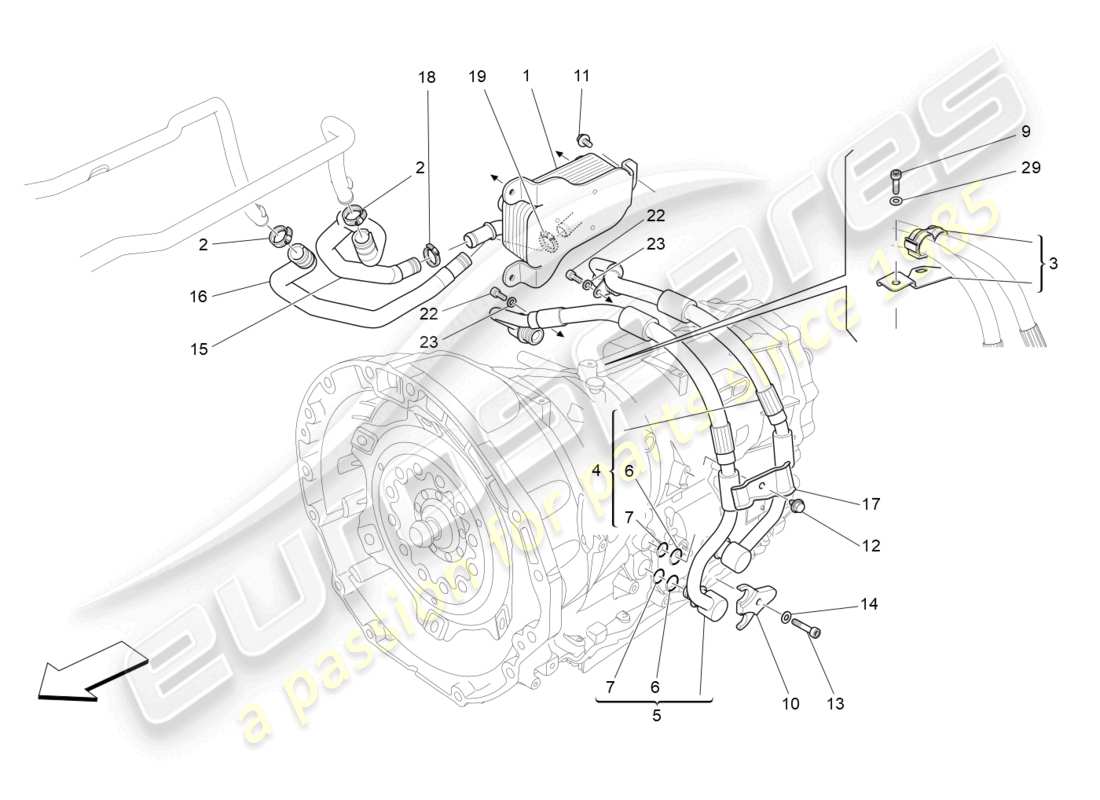 maserati levante modena s (2022) schmierung und getriebeölkühlung teilediagramm