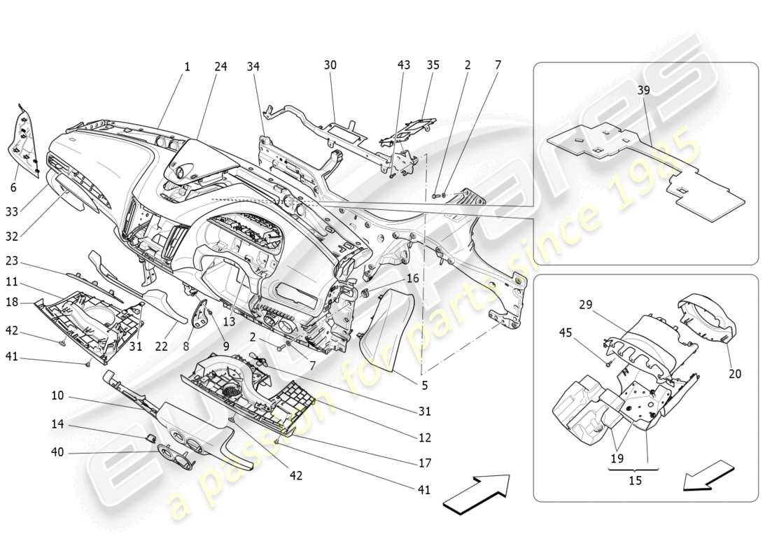 maserati levante modena s (2022) dashboard unit ersatzteildiagramm