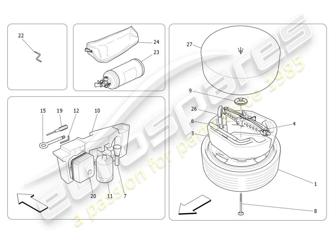maserati ghibli fragment (2022) standard lieferbar teilediagramm