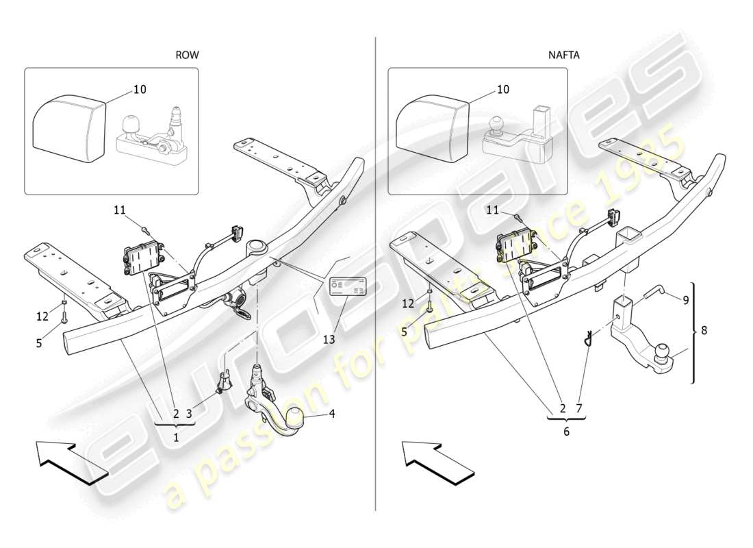 maserati levante modena s (2022) standardmässig mitgeliefertes teilediagramm