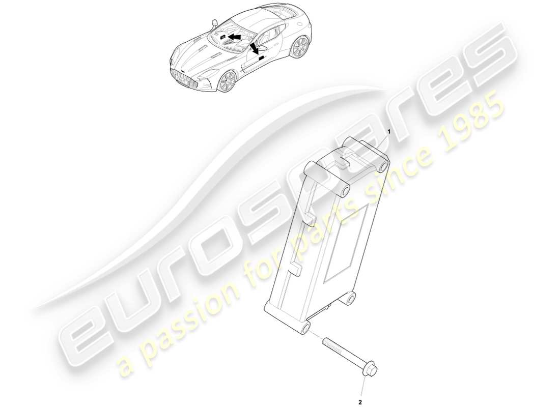 aston martin one-77 (2011) teilediagramm des elektronischen türmoduls