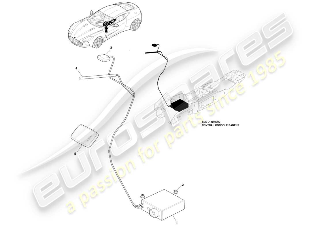 aston martin one-77 (2011) tracker-teilediagramm