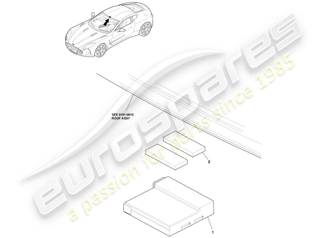 aston martin one-77 (2011) teilediagramm des massenbewegungssensors