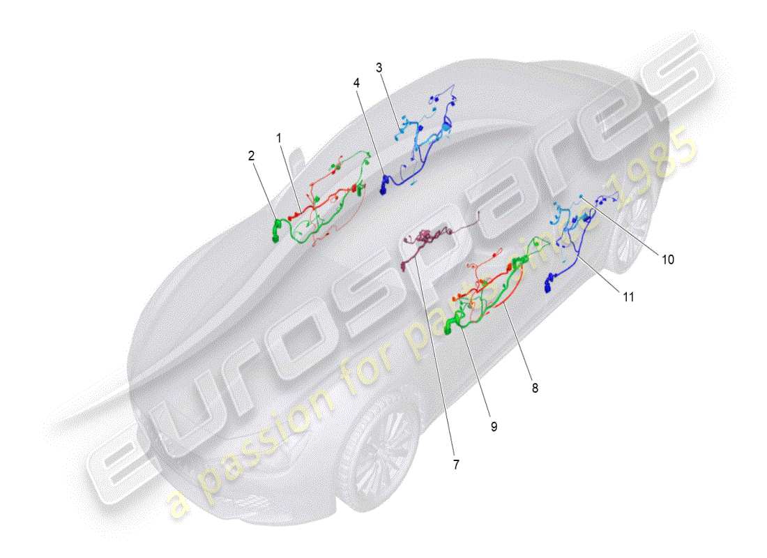 maserati ghibli (2019) hauptverkabelung teilediagramm