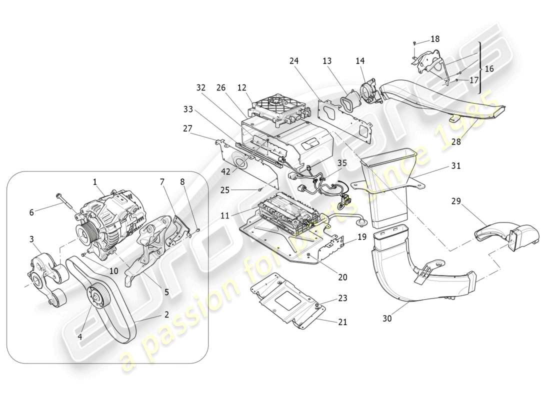 maserati ghibli fragment (2022) energiegeneration und -speicherung teilediagramm