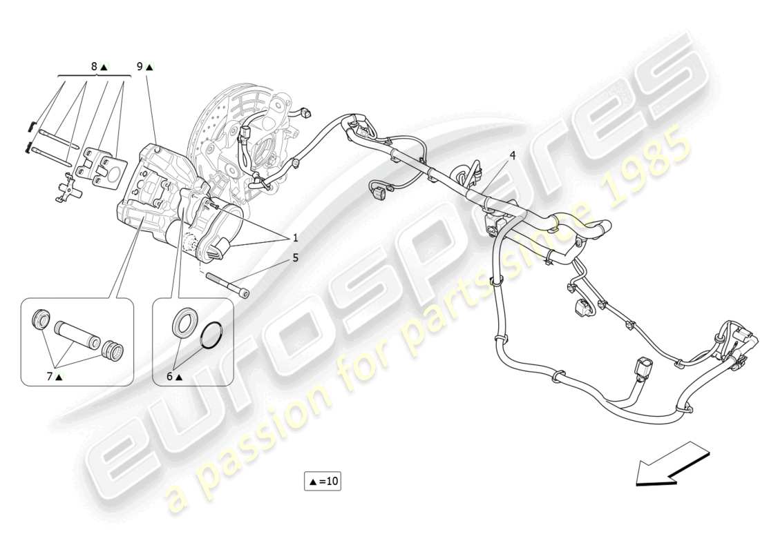 maserati levante modena (2022) parkbremse ersatzteildiagramm