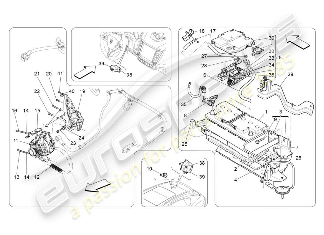 maserati levante modena (2022) energiegeneration und -speicherung teilediagramm