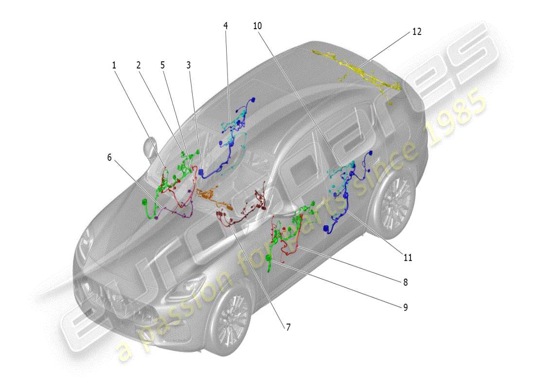 maserati grecale modena (2023) hauptverkabelung teilediagramm