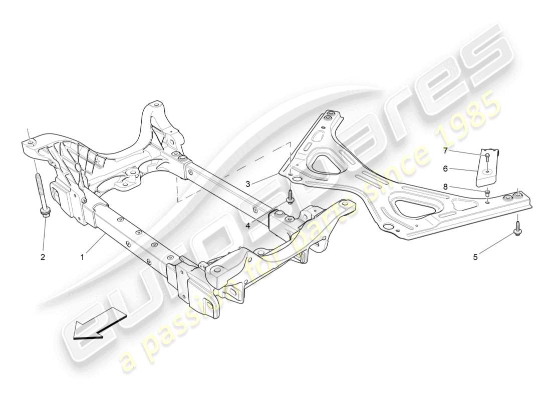 maserati ghibli (2014) vorderes untergestell teilediagramm