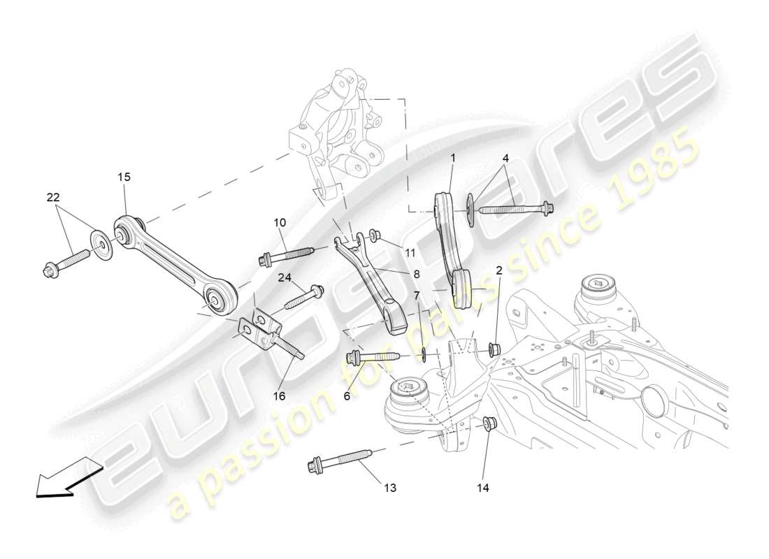 maserati levante trofeo (2020) hinterradaufhängung teilediagramm