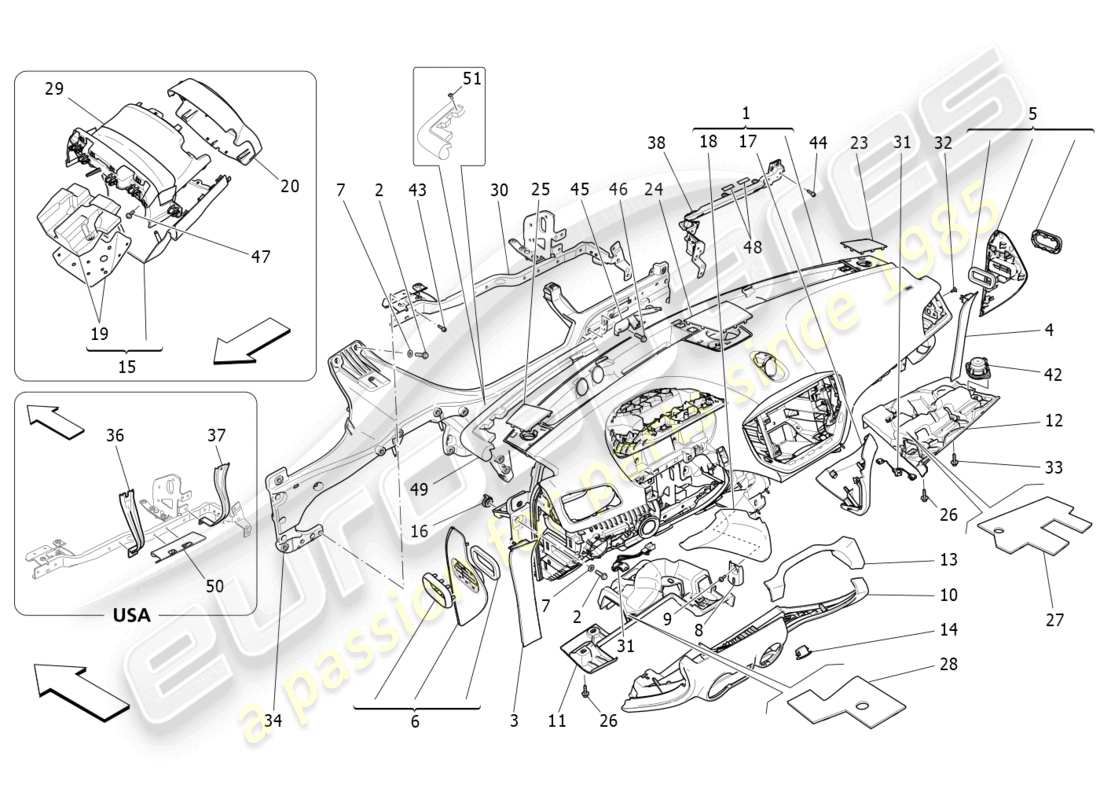 maserati ghibli fragment (2022) armaturenbretteinheit teilediagramm