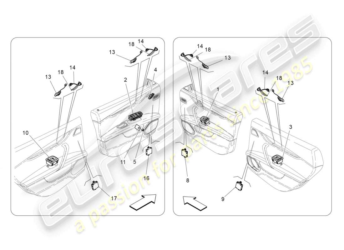 maserati ghibli (2016) türgeräte ersatzteildiagramm